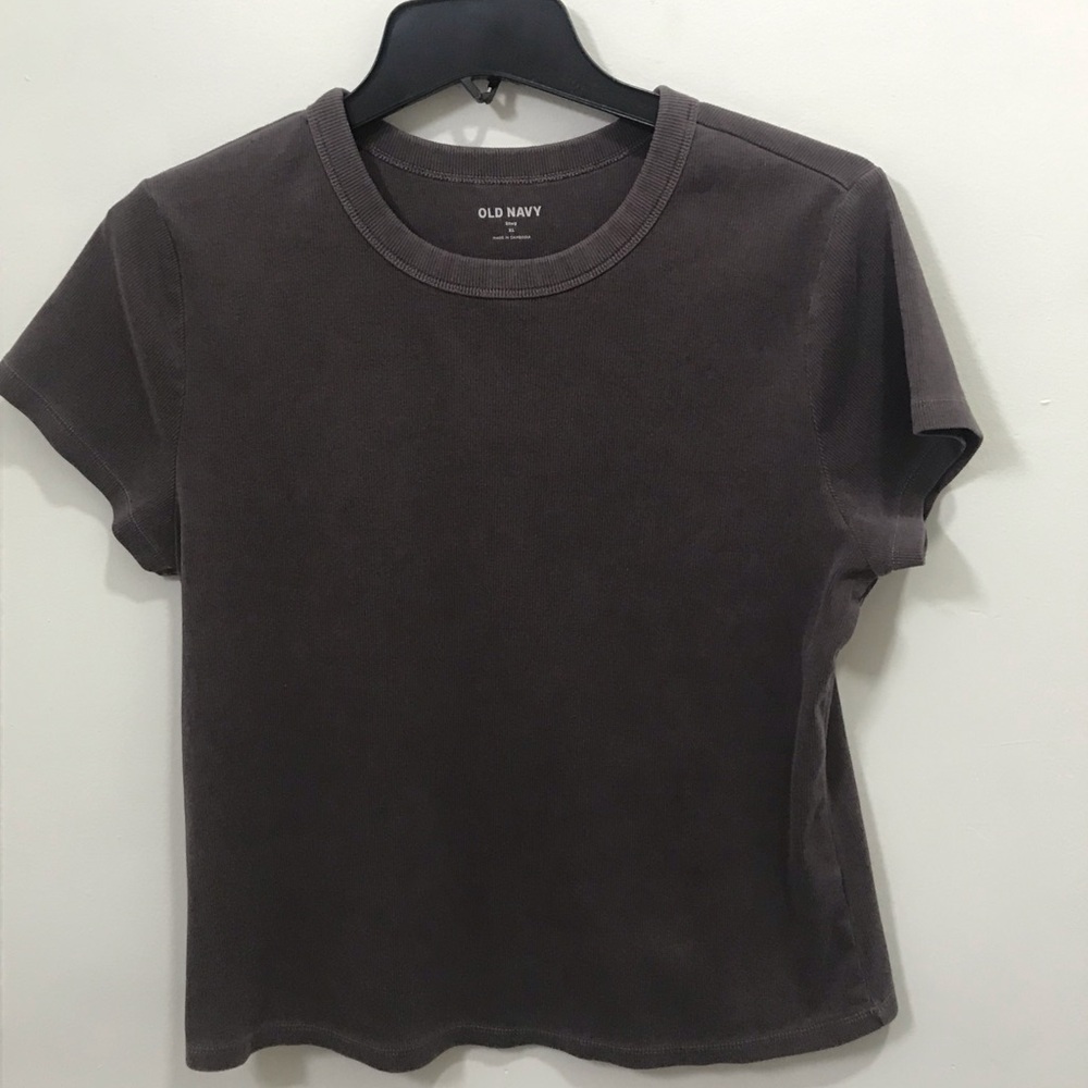 Old Navy Women's Short Sleeve Crewneck Tee in Charcoal